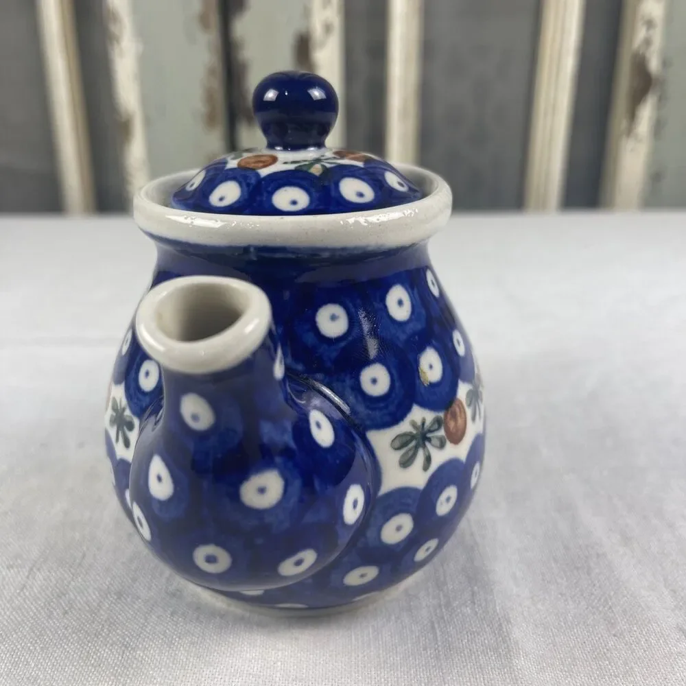 Boleslawiec Polish Pottery Nature Tea Pot with Lid Spout